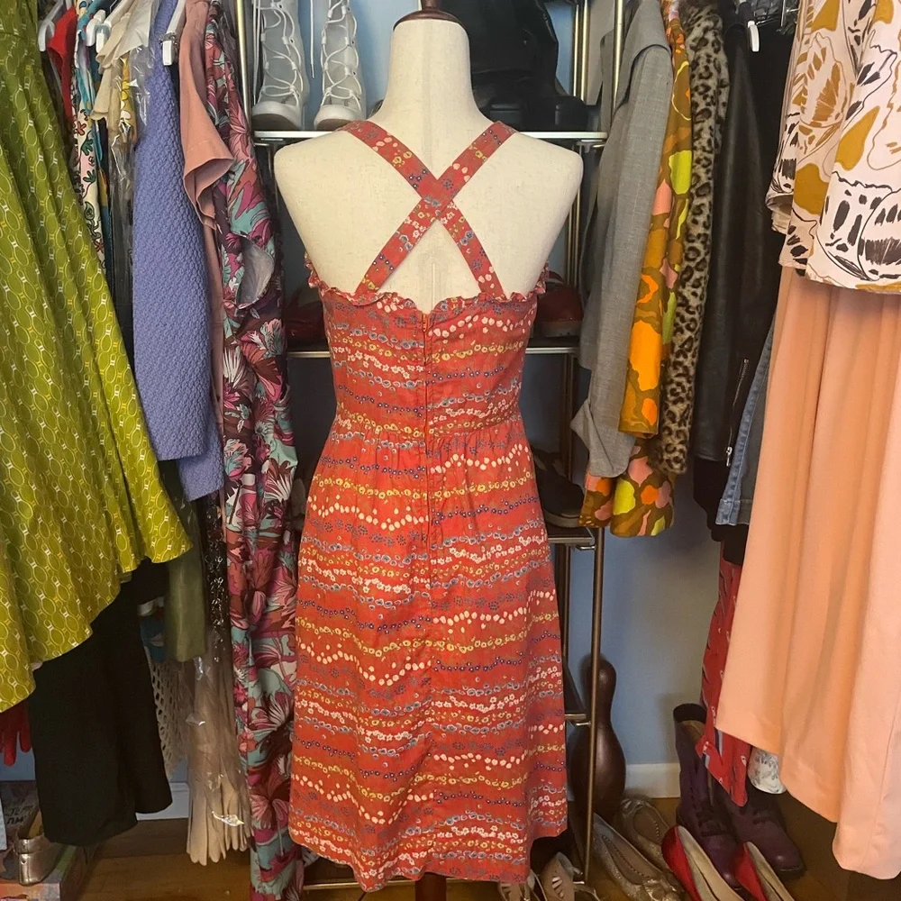 Vintage 1970s Does 1940s Floral Dress - Size Medium - Picture 6 of 11